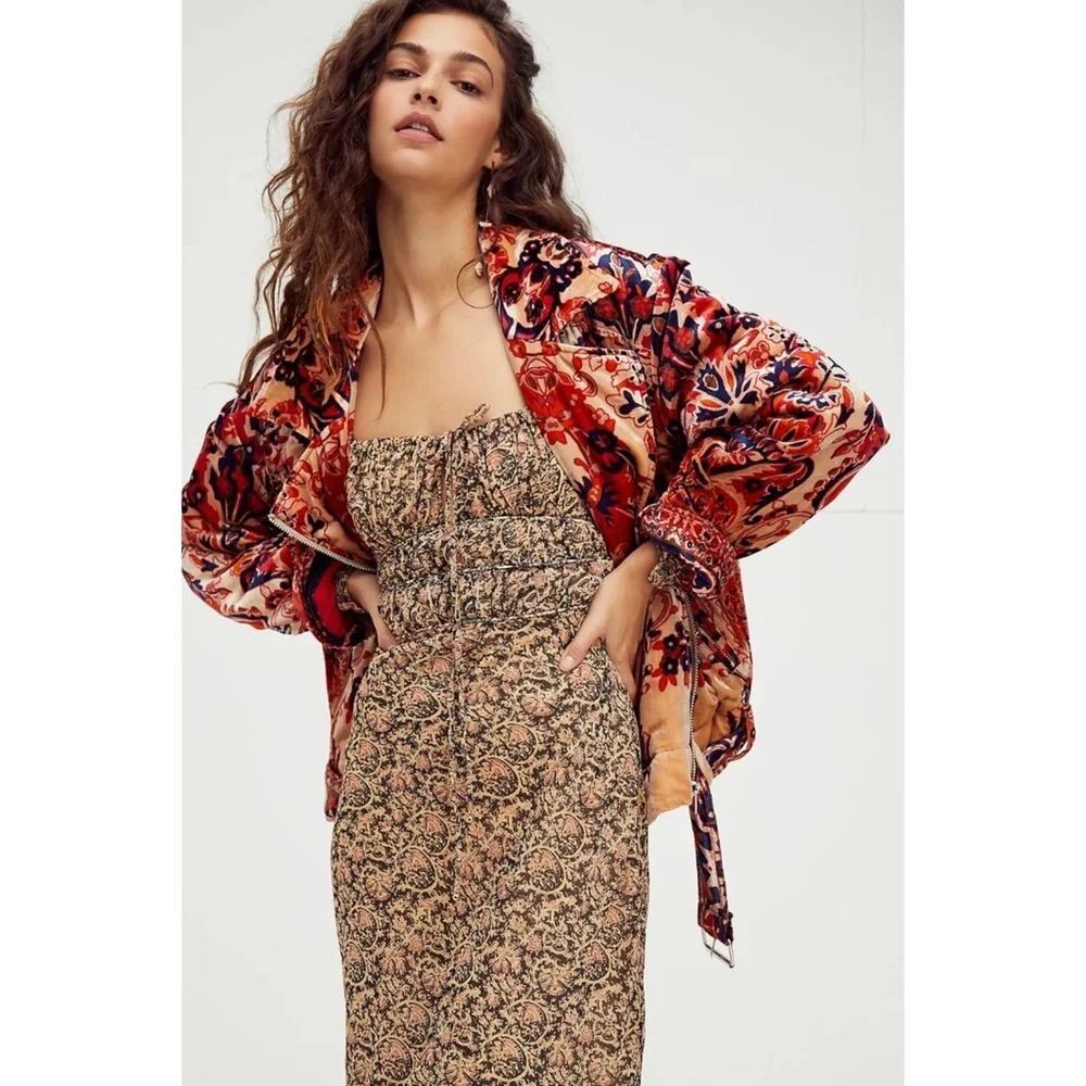 Free People Bailey Velvet Moto Jacket